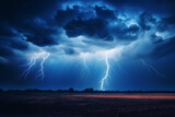 An awe-inspiring shot of a lightning storm illuminating a darkened sky, nature's electric ballet.