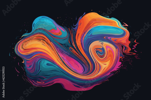Fluid graphic shape vector art Abstract acrylic drop in water, Multicolored bright smoke abstract background colorful fog vibrant colors wallpaper swirl mix © Golam