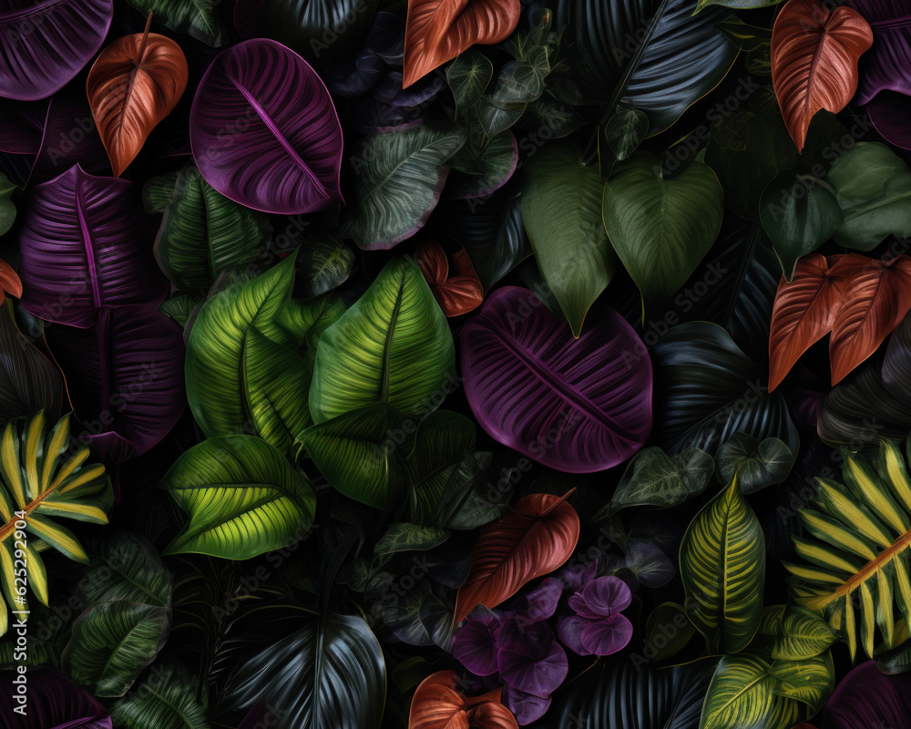 Colorful exotic plants and flowers wallpaper