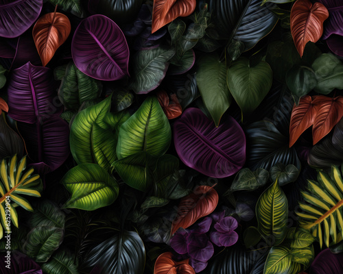 Colorful exotic plants and flowers wallpaper