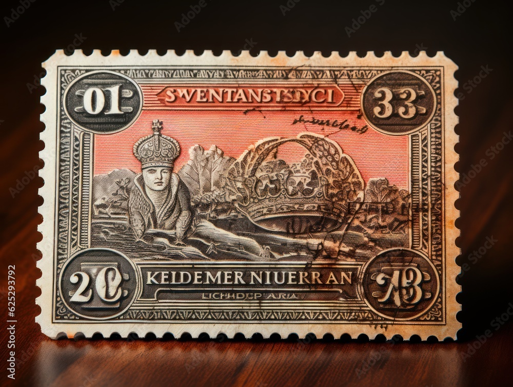 Obraz premium RHODESIA AND NYASALAND - CIRCA 1954: Se-tenant stamp 1 Southern Rhodesian Penny printed by Waterlow & Sons Ltd., London, shows British Queen's Elizabeth II portrait, circa 1954