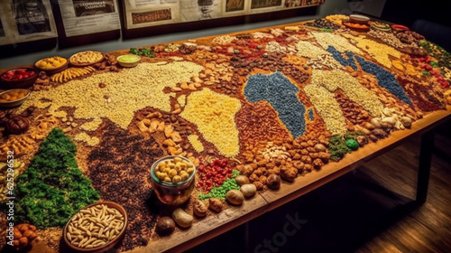 Fototapeta Naklejka Na Ścianę i Meble -  Foodie's Dream Come True: Step into a Whimsical Gastronomic World Made of Delicious Edible Delights!