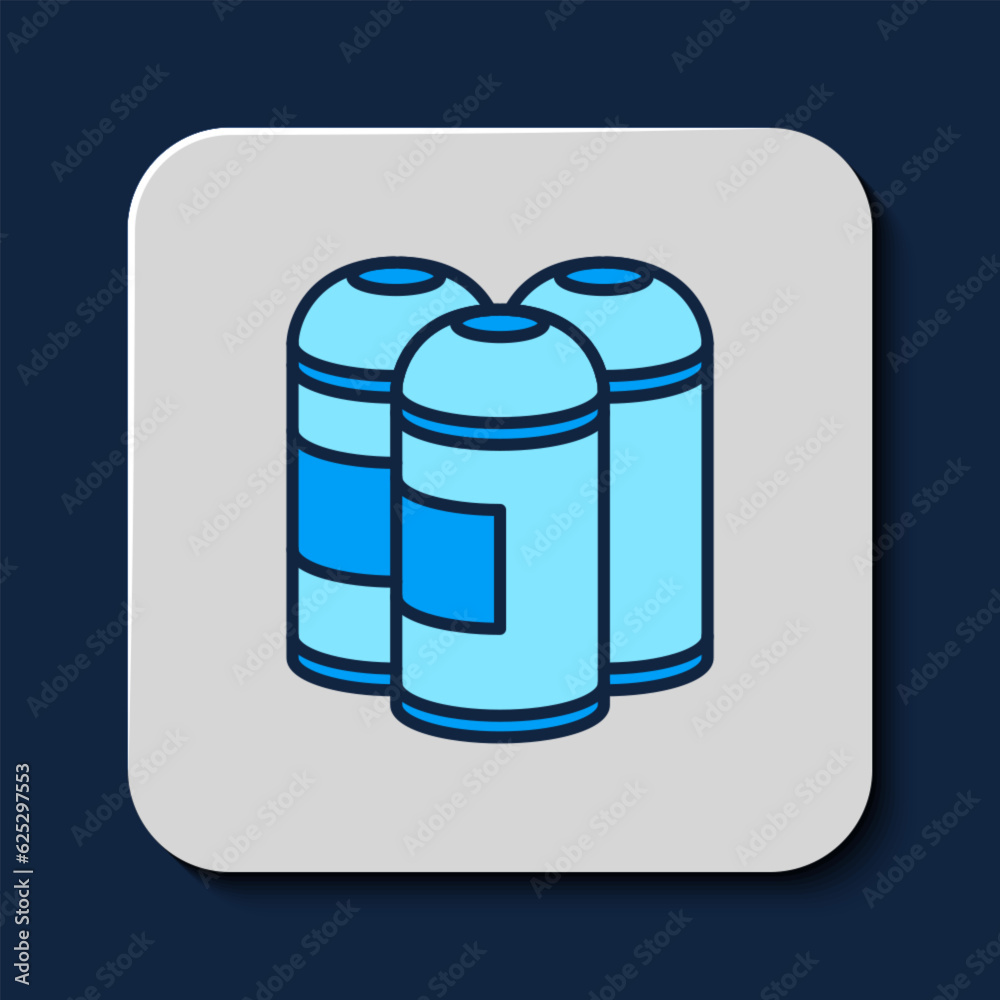 Filled outline Paint spray can icon isolated on blue background. Vector Filled outline Paint spray can icon isolated on blue background. Vector
