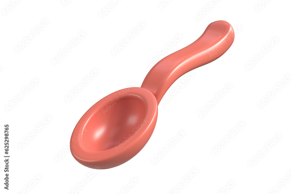 Beautiful pink plastic ladle or spoon for kitchen utensils with curved handle transparent background. 3D icons in cartoon style for your design. Beautiful pink plastic ladle or spoon for kitchen utensils with curved handle transparent background. 3D icons in cartoon style for your design.
