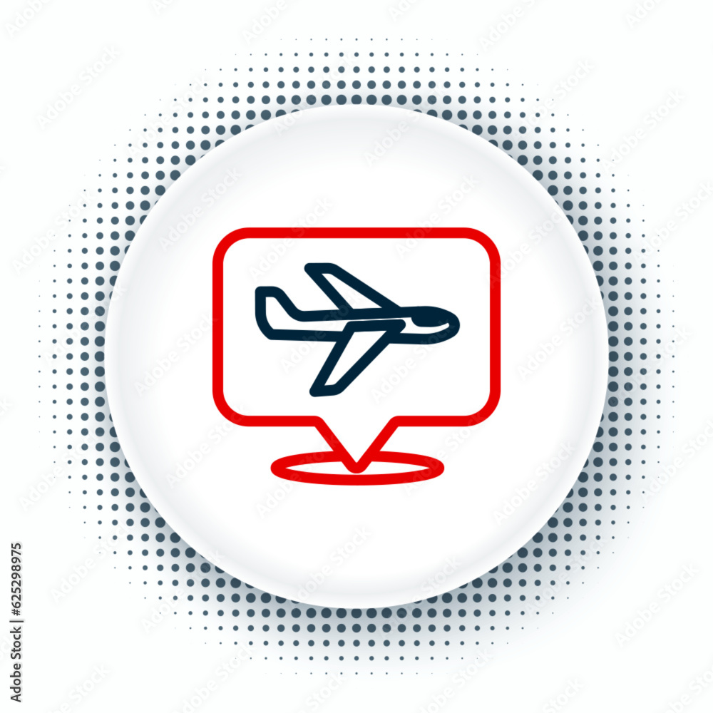 Line Plane icon isolated on white background. Flying airplane icon. Airliner sign. Colorful outline concept. Vector