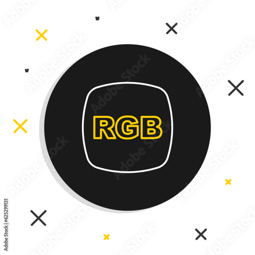 Line Speech bubble with RGB and CMYK color mixing icon isolated on white background. Colorful outline concept. Vector