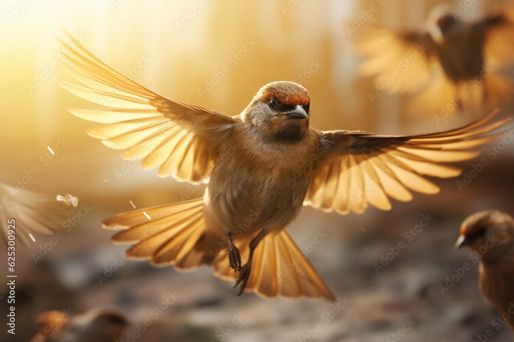 Fototapeta premium Photography of birds in flight, Generative AI