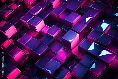 Colorful Background  Abstract 3D Design  Purple Geometric Wallpaper - Generative Ai 