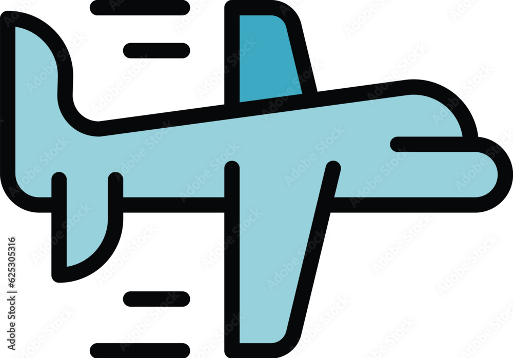 Airplane shipping icon outline vector. Ship delivery. Export service color flat Airplane shipping icon outline vector. Ship delivery. Export service color flat