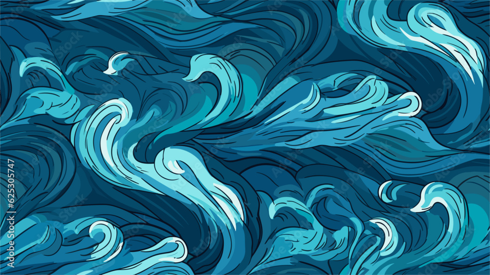 Oceanic Dreams: Captivating Wave Seamless Patterns for a Serene Design Experience