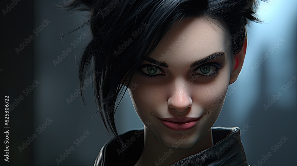 a person with dark hair a person with dark hair