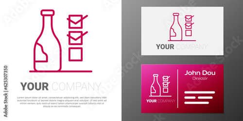 Logotype line Bottle of wine icon isolated on white background. Logo design template element. Vector