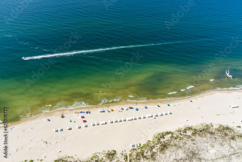 Aerial view of the beach at Fort Morgan, Alabama © George