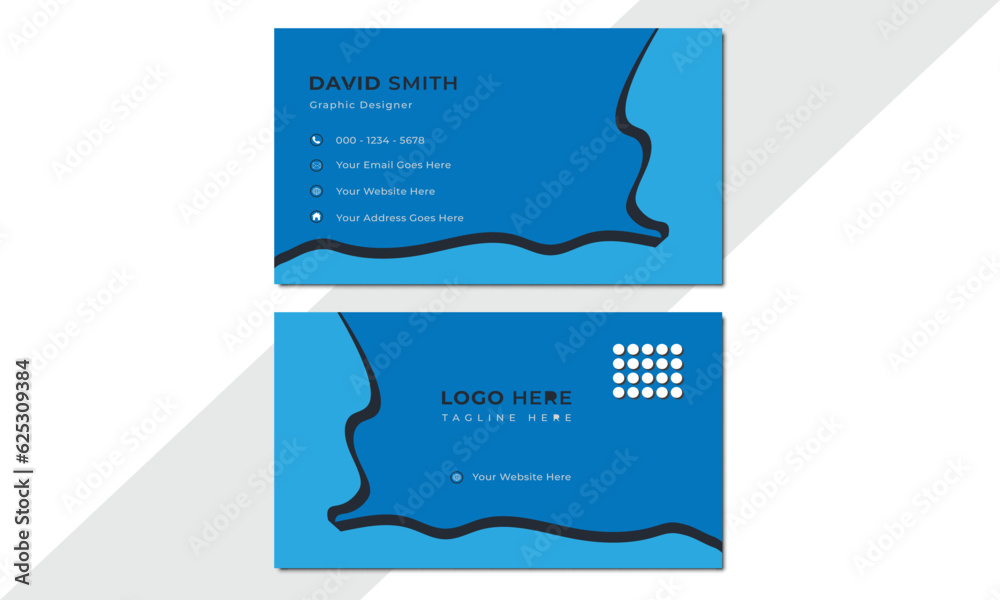 Black & blue business card design, Modern business card design ...