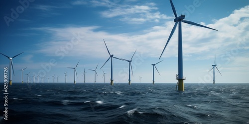 Offshore Windpark Amidst a Stunning European Coastline, Embracing Green Energy Inspiration.