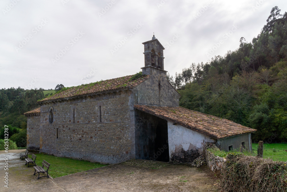 Romanesque church of San Andrés de Valdebárcena (12th century). Asturias, Spain.