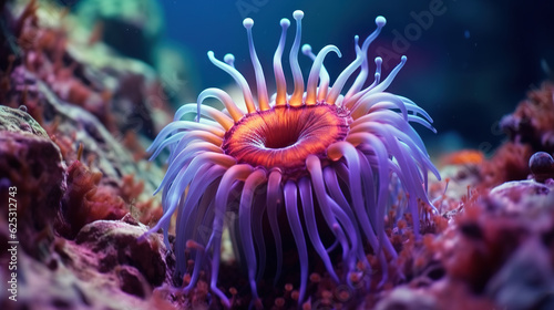 Obraz na plátne Sea anemone coral reef underwater close up
