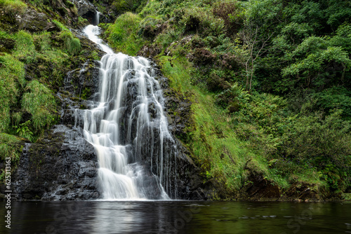 Long exposure shot of the famous Assaranca waterfall near Maghera, County Donegal, Ireland