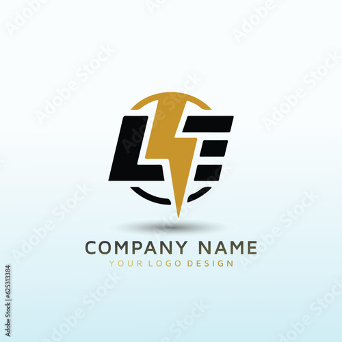 Letter LE vector Electric Logo