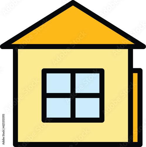 Home isolation icon outline vector. Virus prevention. Coronavirus lockdown color flat