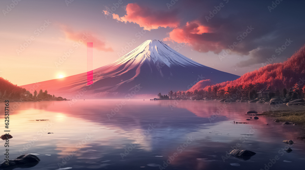 Japan travel concept. beautiful view of Mount Fuji