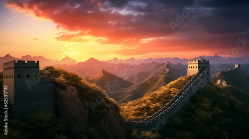 The Great Wall of China with a beautiful view china tourism