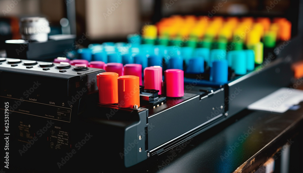 Modern industry controls machinery with blue technology and electrical equipment generated by AI Modern industry controls machinery with blue technology and electrical equipment generated by AI