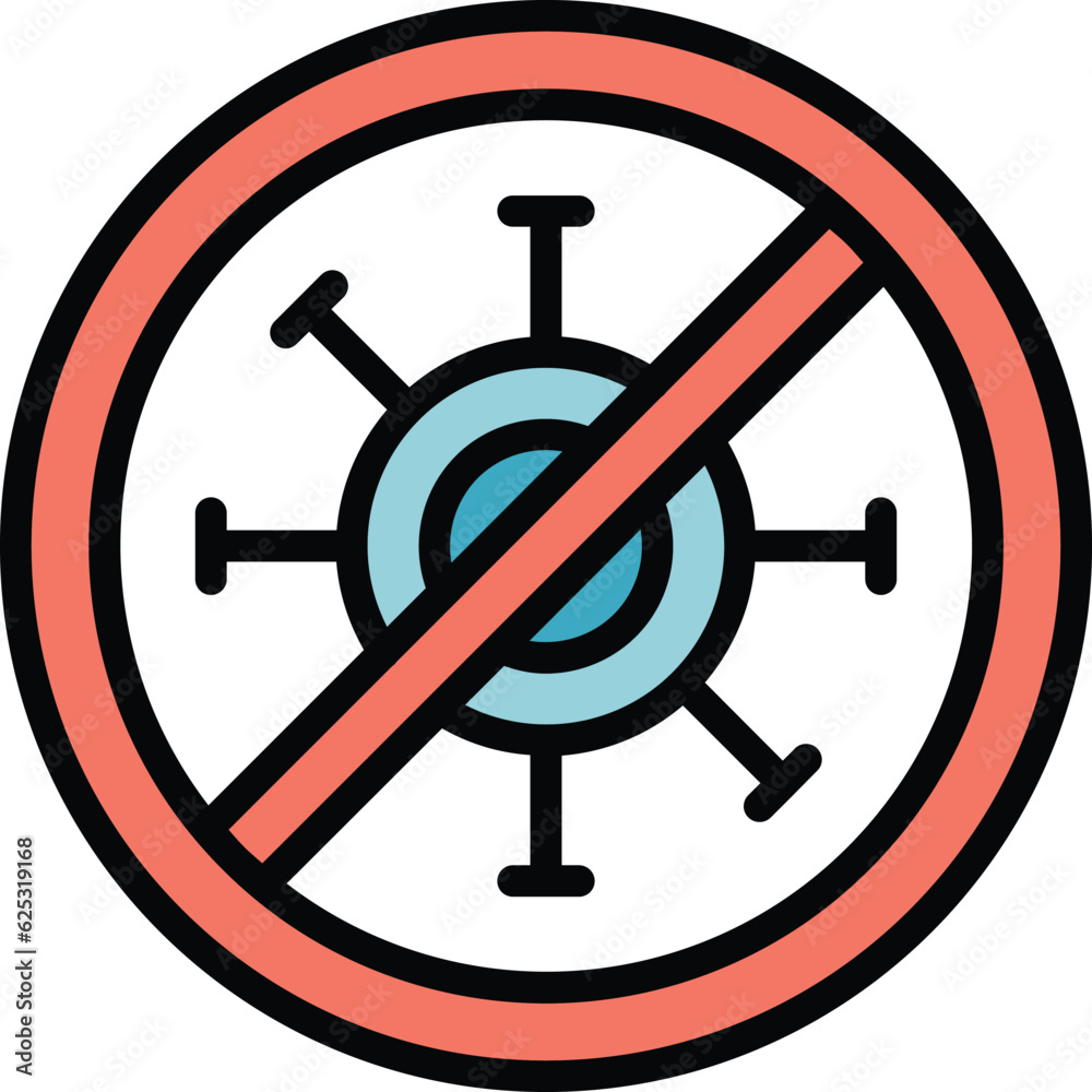 Anti virus icon outline vector. Kill bacteria. Infection free color flat Anti virus icon outline vector. Kill bacteria. Infection free color flat