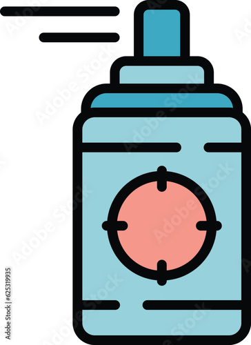 Insecticide spray icon outline vector. Aerosol bottle. Insect sprayer color flat