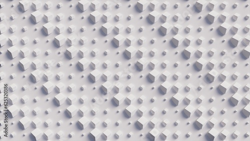 cubes of different sizes on gray stage  use for textures or background image  3d rendering