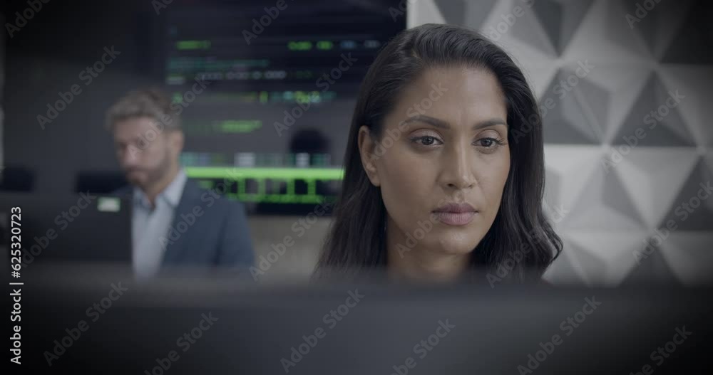 Business People Working on Computer in Cyber security Office