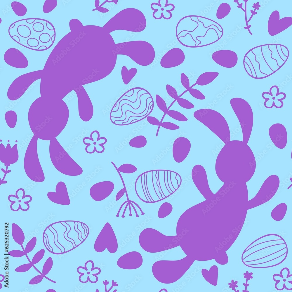 Easter rabbit seamless cartoon bunnies and eggs pattern for wrapping paper and fabrics and kids clothes print Easter rabbit seamless cartoon bunnies and eggs pattern for wrapping paper and fabrics and kids clothes print