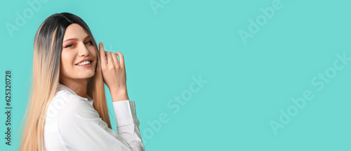 Beautiful young woman in st...