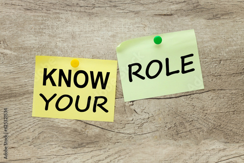 Wallpaper Mural Know Your Role. bright stickers with text on the desktop Torontodigital.ca