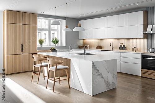 Wallpaper Mural Sleek Simplicity: Step into the Scandinavian Modern Kitchen of Your Dreams! Torontodigital.ca