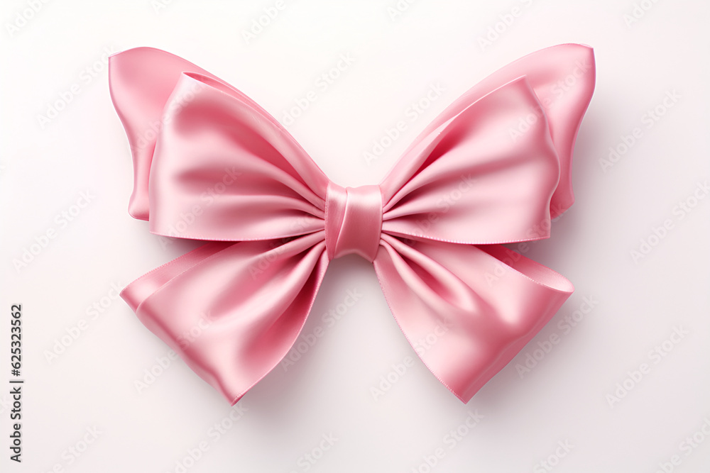 Light pink cloth bow tie on a white background