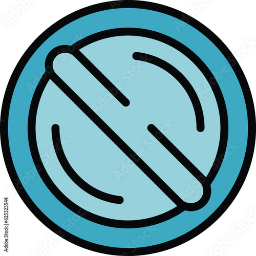 Stop theft icon outline vector. Fraud secure. Cyber key color flat