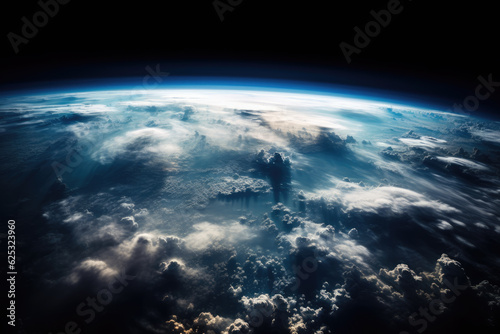 Cloud earth in space 