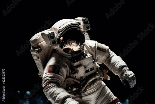 Astronaut doing space walk. Mars exploration. 