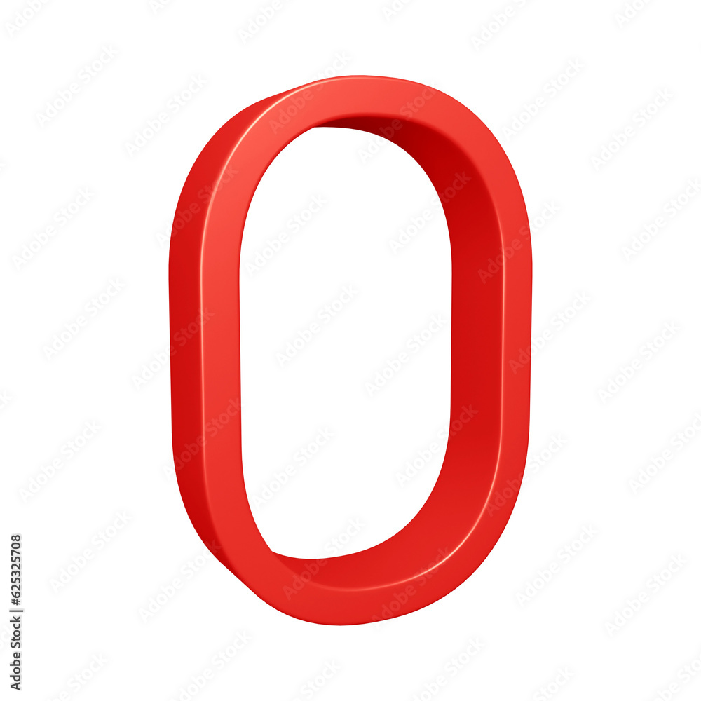 3D red alphabet letter o for education and text concept 3D red alphabet letter o for education and text concept