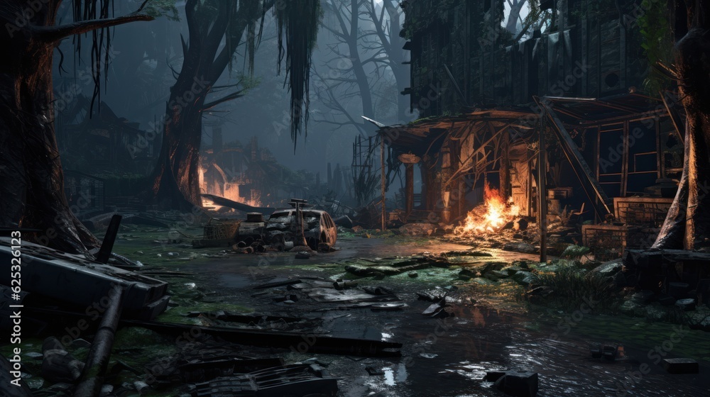 A climatic place with survival theme game art A climatic place with survival theme game art