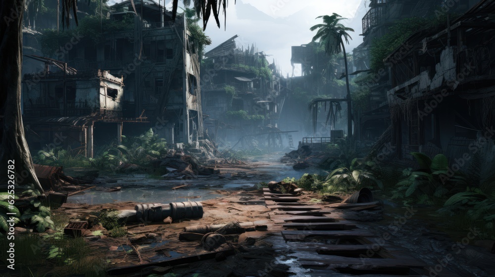 A climatic place with survival theme game art A climatic place with survival theme game art
