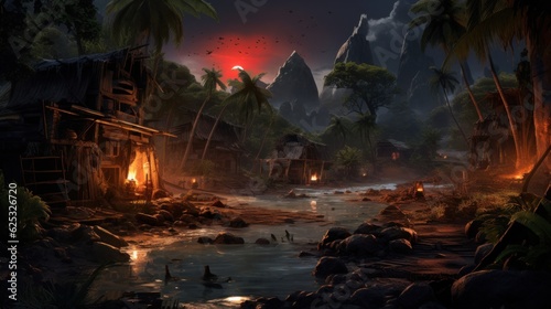 A climatic place with survival theme game art photo