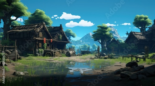 A climatic place with survival theme game art