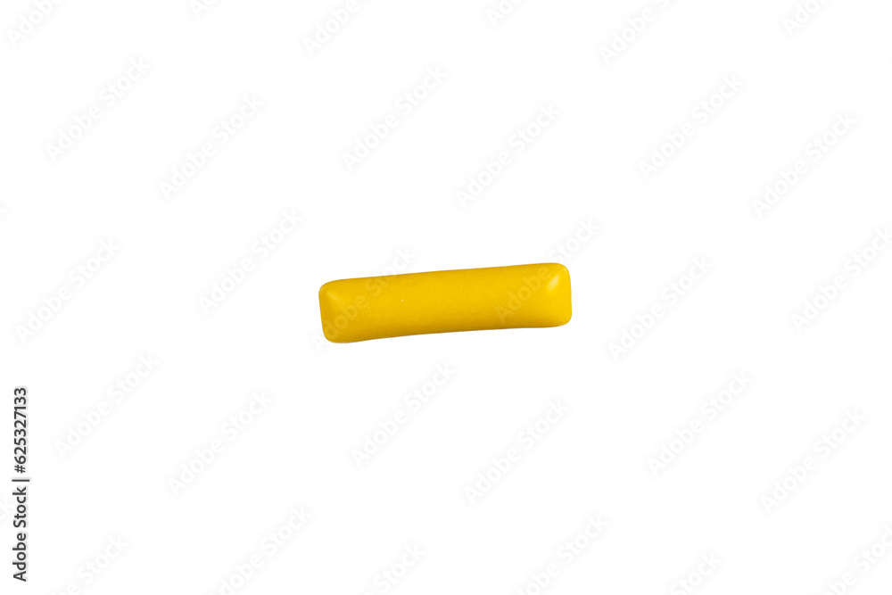 Rectangular candies on a white background.