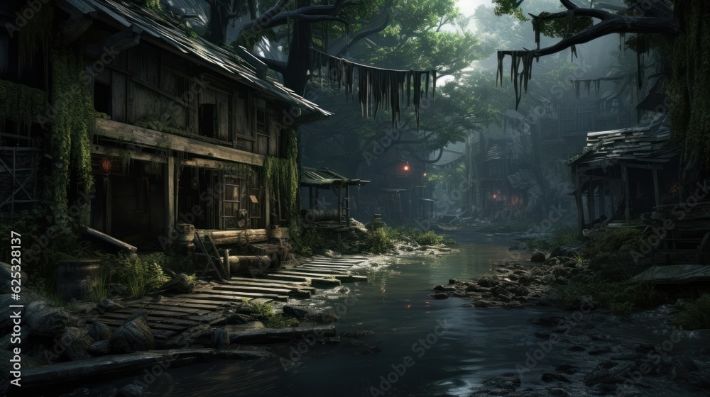 A climatic place with survival theme game art A climatic place with survival theme game art