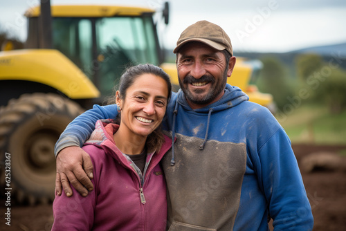 Latin American people, colombian latam farm, finca, couples family, marital relations, field work photo