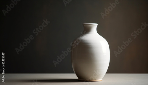 Antique pottery jug on wooden table, simple elegance in still life generated by AI