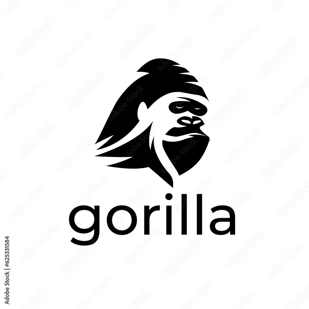 gorilla face simple vector illustration