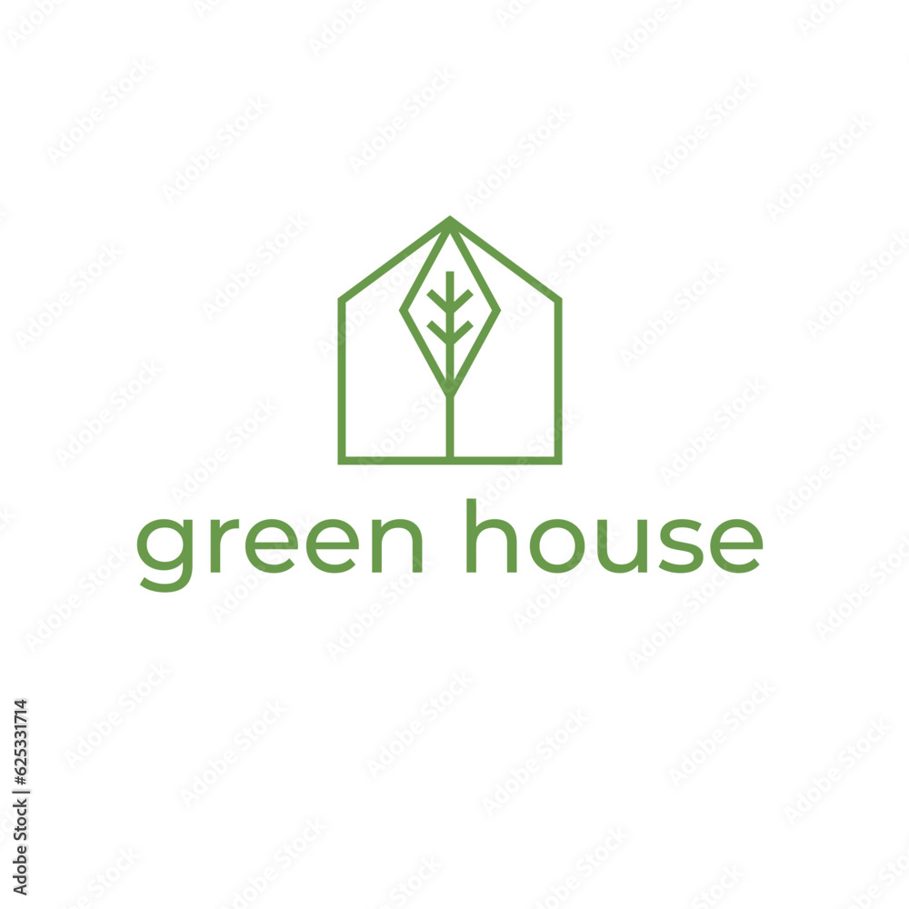 abstract green house simple vector illustration abstract green house simple vector illustration